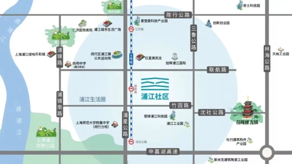 圖說：城投寬庭·浦江社區(qū)位置示意圖（來源：浦江）